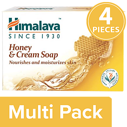 Himalaya Bathing Soap - Honey & Cream, 4x125 g Multipack 