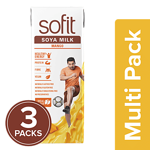 Sofit  Soya Milk - Mango, 3x200 ml Multipack 