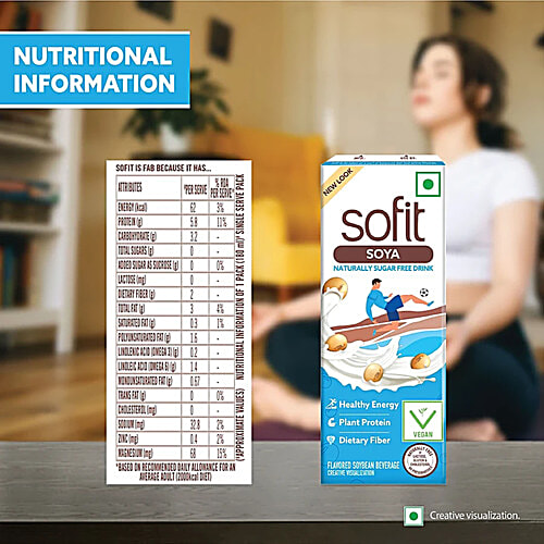 Sofit  Soya Milk - Sugar Free, 3x200 ml Multipack 