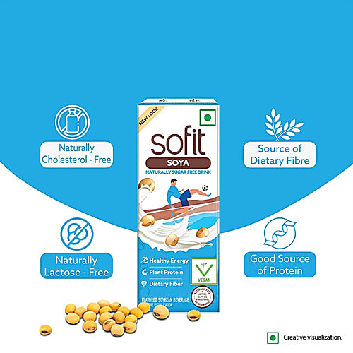 Sofit  Soya Milk - Sugar Free, 6x200 ml Multipack 