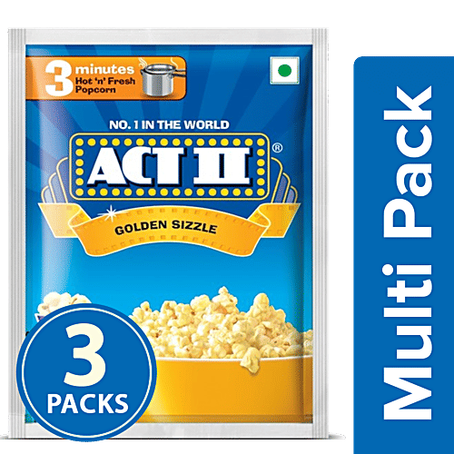 ACT II Instant Popcorn - Golden Sizzle, 3x60 g Multipack 
