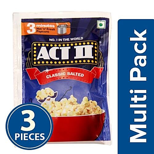 ACT II Instant Popcorn - Classic Salted, 3x60 g Multipack 