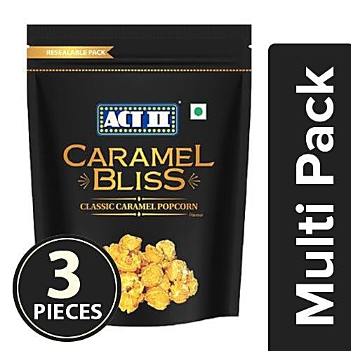 ACT II Classic Caramel Bliss Popcorn, 3x70 g (Multipack) Ready to Eat