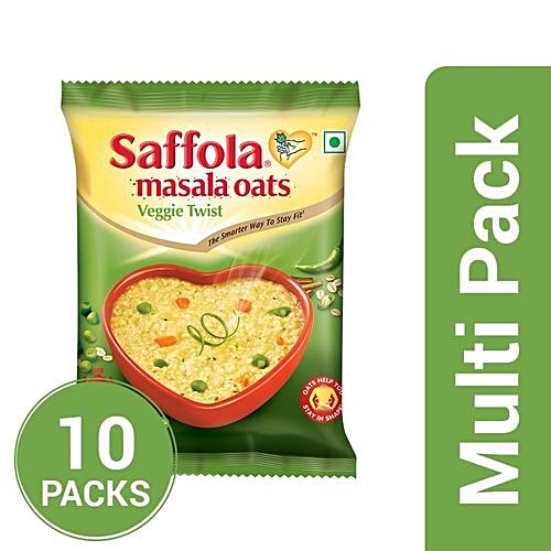 Saffola Masala Oats - Veggie Twist, 10x40 g Multipack 