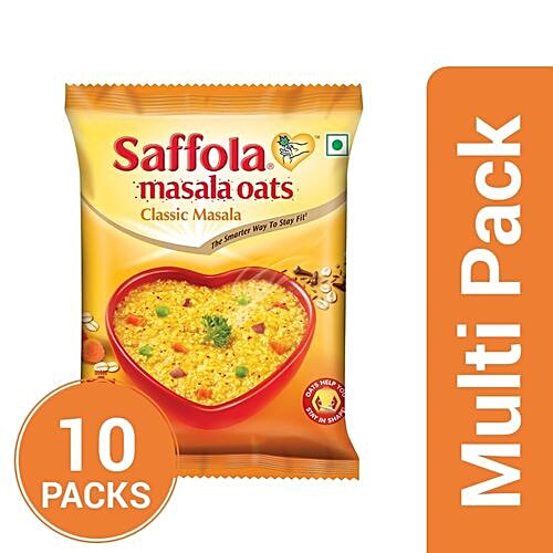 Saffola Masala Oats - Classic Masala, 10x40 g Multipack 