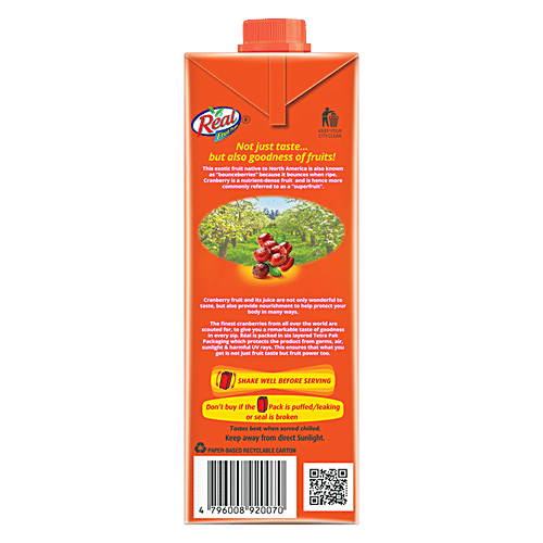 Buy Real Fruit Power Cranberry 2x1 L (Multipack) Online at Best Price