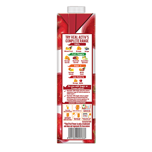 Real Activ Apple - with No Added Sugar, 2x1 L Multipack 