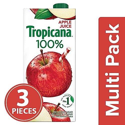 Tropicana 100% Apple Juice, 3x1 L Multipack 