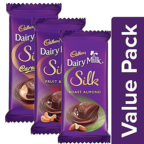 Buy Cadbury Dairy Milk Chocolate Bar 60G Silk Fruit Nut 55G Combo