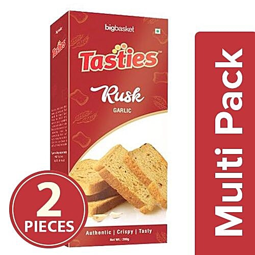 Tasties Rusk - Garlic, 2x200 g Multipack 