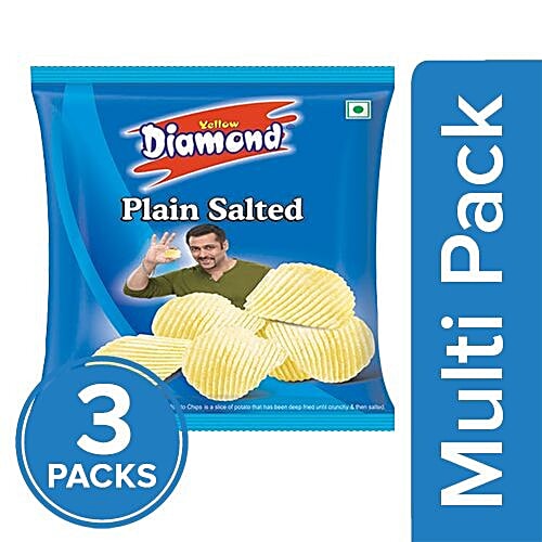Buy yellow diamond Potato Chips Plain Salted 3x95 gm (Multipack