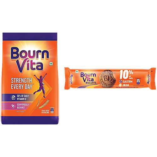 Bournvita Pro- Chocolate Drink 500 g & Chocolate Cookies 111.6 g, Combo (2 Items)