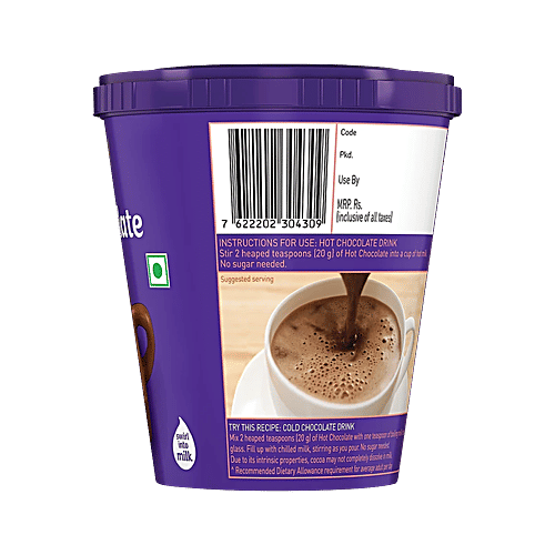 Cadbury Hot Chocolate Drink Powder Mix, 2x200 g Multipack 
