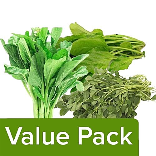Buy fresho! Palak 500 gm + Methi 500 gm + Mustard Leaves (Sarso Saag
