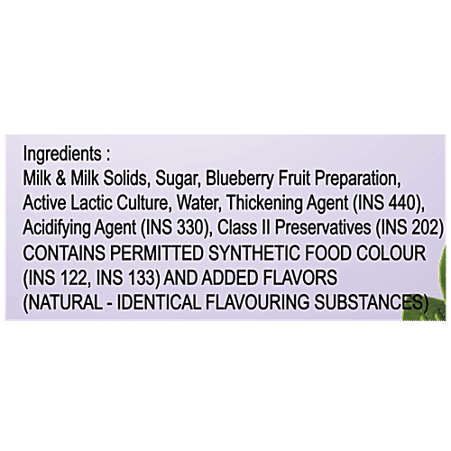 Milky Mist Fruit Yoghurt - Blueberry, 4x100 g Multipack 