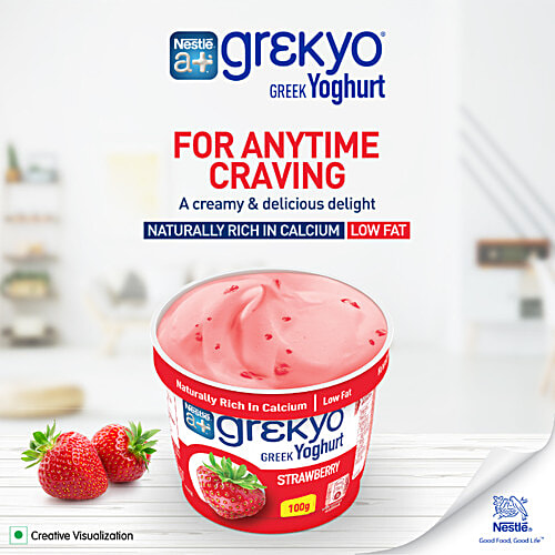 Buy Nestle A+ Greek Yoghurt Strawberry 4x100 gm (Multipack) Online at