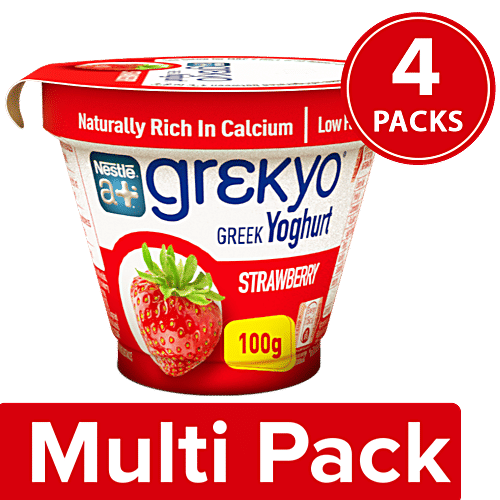 Buy Nestle A+ Greek Yoghurt Strawberry 4x100 gm (Multipack) Online at