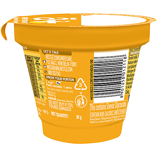 Nestle A+ Alphonso Mangoes Greek Yoghurt, 4x90 g (Multipack) Deliciously Creamy with More Fruits, Low Fat Treat