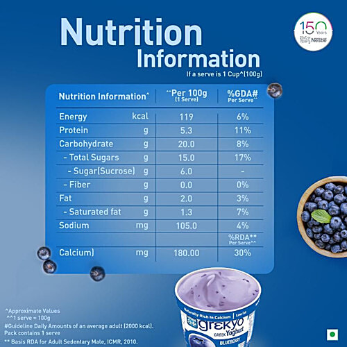 Buy Nestle A+ Grekyo Yogurt Blueberry 4x100 gm (Multipack) Online at Best Price. of Rs 200