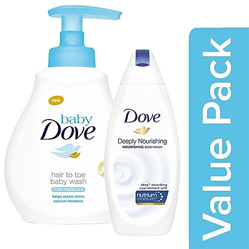 Buy Dove Baby Wash Rich Moisture Hair To Toe 400Ml Body Wash Deeply