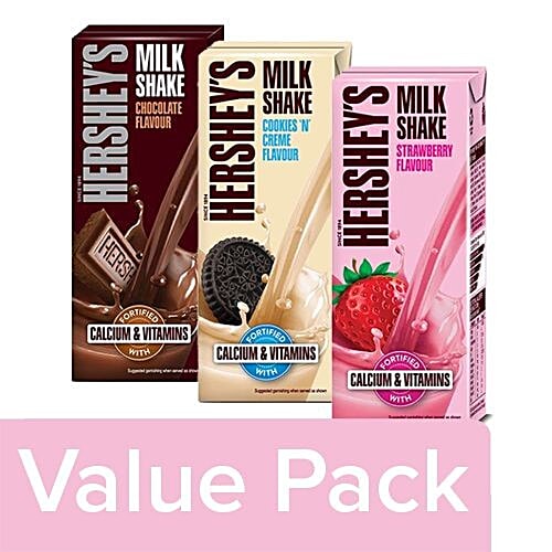 Buy Hersheys Milk Shake Chocolate 200 Ml + Cookies & Creme 200 Ml