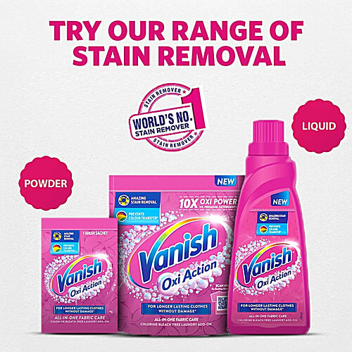 Vanish Oxi Action All In One Stain Remover, 2 x 800 ml Multipack Removes Tough Stains and Brightens Colours, Liquid Detergent Add On