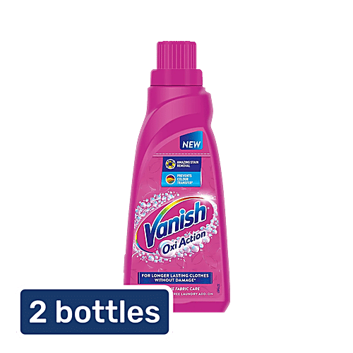 Vanish Oxi Action All In One Stain Remover, 2 x 800 ml Multipack Removes Tough Stains and Brightens Colours, Liquid Detergent Add On