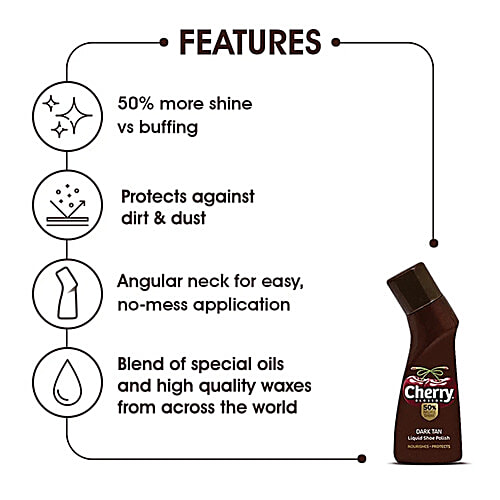 Cherry Blossom Liquid Shoe Polish - Dark Tan, 75 ml (Pack of 2)