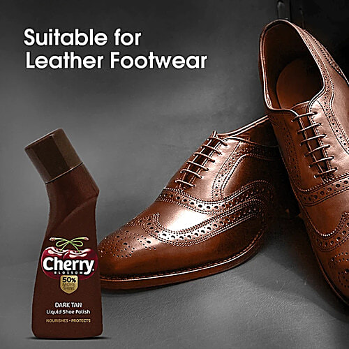 Cherry Blossom Liquid Shoe Polish - Dark Tan, 75 ml (Pack of 2)