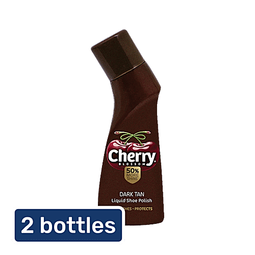 Cherry Blossom Liquid Shoe Polish - Dark Tan, 75 ml (Pack of 2)