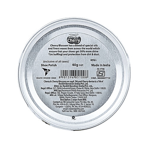 Cherry Blossom Wax Shoe Polish - Black, 40 g (Pack of 2) 