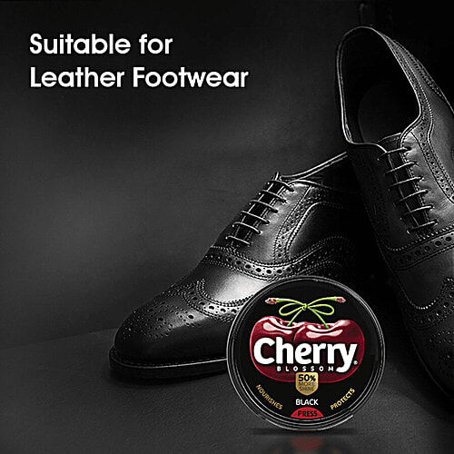Cherry Blossom Wax Shoe Polish - Black, 40 g (Pack of 2) 