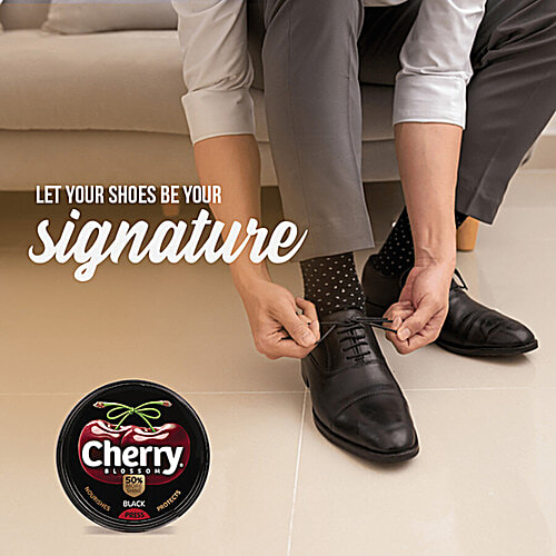 Cherry Blossom Wax Shoe Polish - Black, 40 g (Pack of 2) 