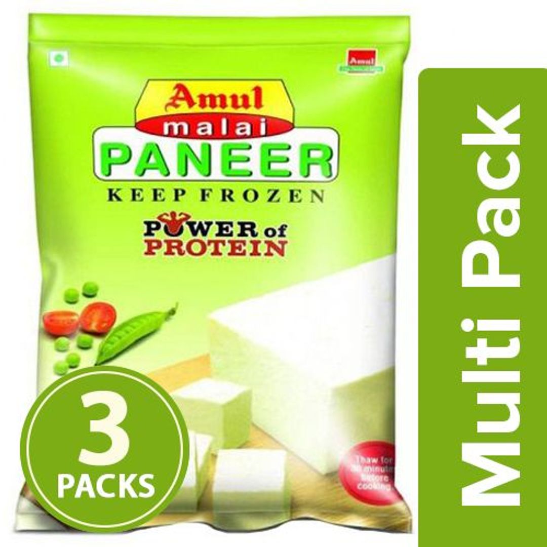 Amul Malai Paneer, 3x200 g Multipack