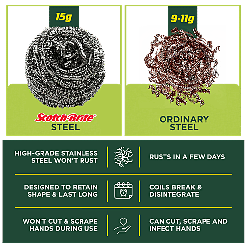 Scotch brite Steel Scrubber Combo, 3x1 pc Multipack 