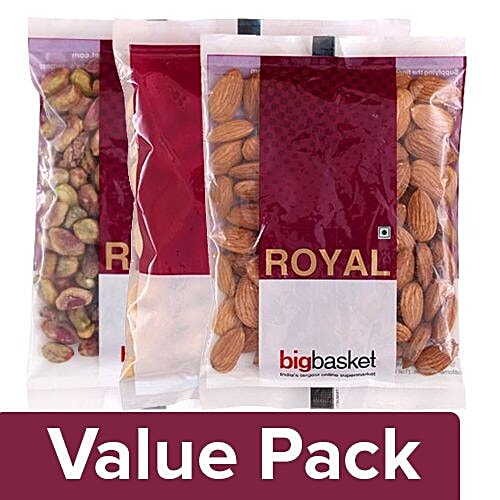 bb Royal Pista Kernel - Plain 100 gm + Cashew Whole 200 gm + Almond - Californian 100 gm, Combo 3 Item 