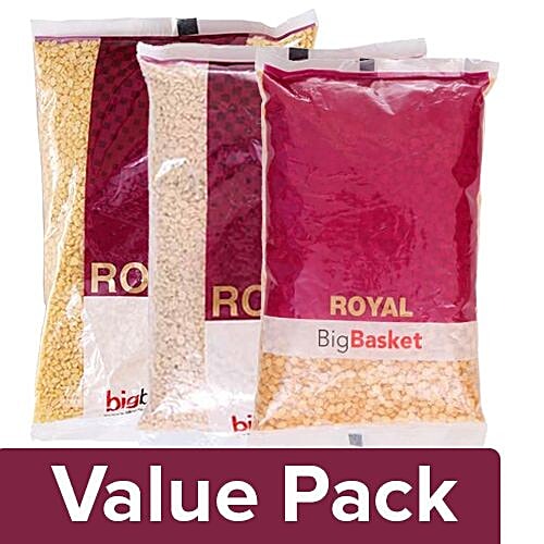 bb Royal Moong Dal 1 kg + Channa Dal 1 kg + Urad Dal - Split 500 gm, Combo 3 Item 