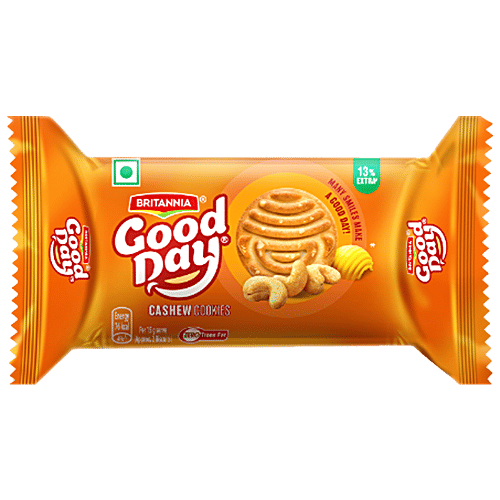 Britannia Good Day Cashew Cookies, 6x60 g Multipack