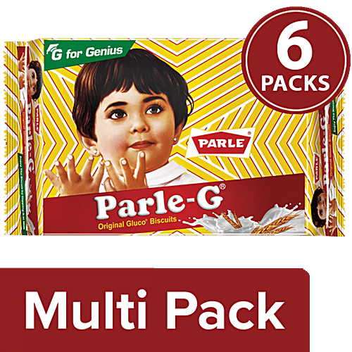 Parle Gluco Biscuits - Parle-G, 6x130 g Multipack 