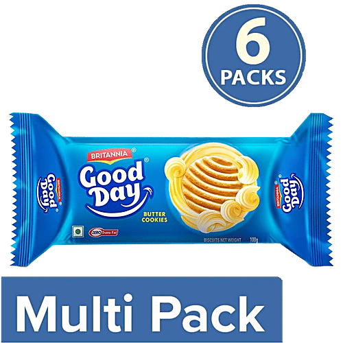 Britannia Good Day Cookies - Rich Butter, 6x66 g Multipack 