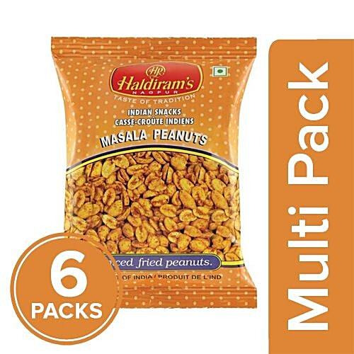 Haldirams  Namkeen - Masala Peanut, 6x50 g Multipack 