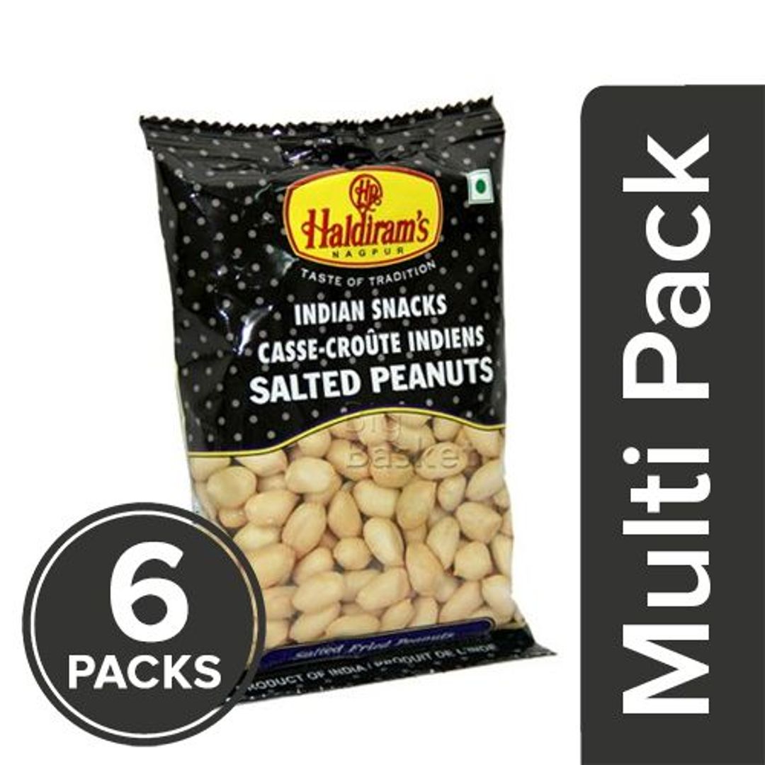 Haldiram's Namkeen - Salted Peanut, 6x45 g Multipack