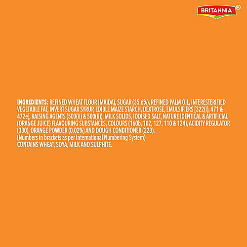 Britannia Treat - Orange Biscuits, 12x60 g Multipack 