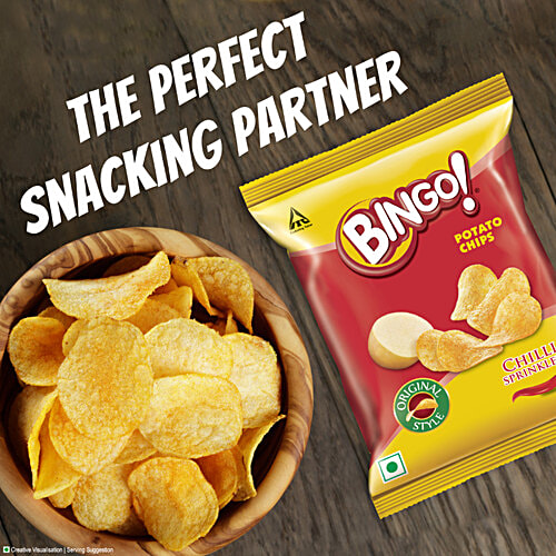 Bingo Yumitos Potato Chips - Original Style, Chilli, 12x25.5 g Multipack 