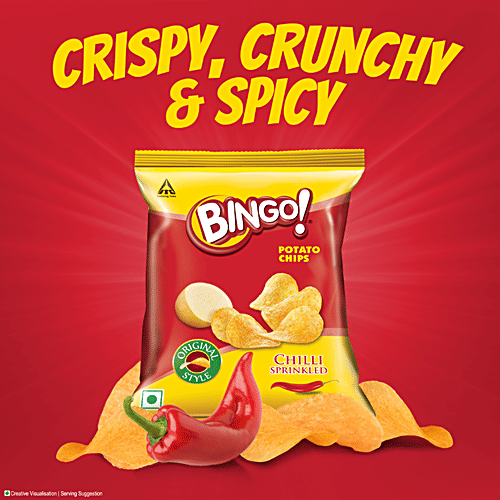 Bingo Yumitos Potato Chips - Original Style, Chilli, 12x25.5 g Multipack 