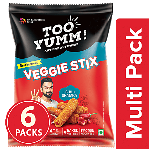 Too Yumm! Veggie Stix - Chilly Chataka, 6x26 g Multipack 