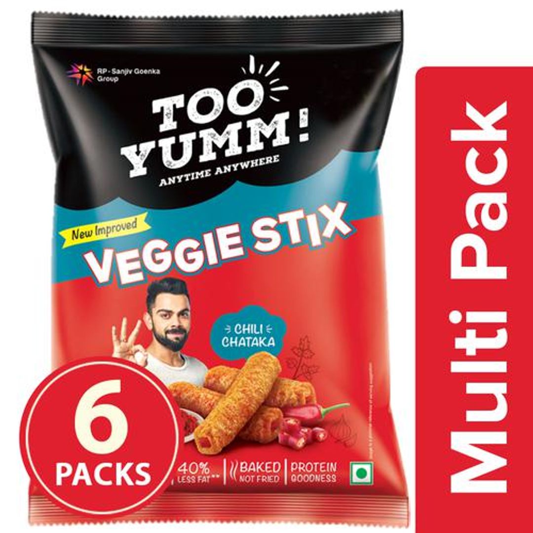 Too Yumm! Veggie Stix - Chilly Chataka, 6x25 g Multipack