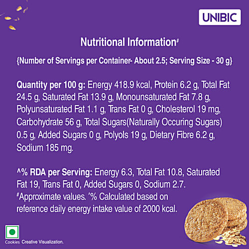 Unibic Sugar Free Oatmeal Cookies, 3 x 67.5 g (Multipack)