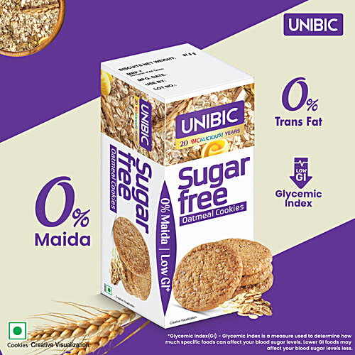 Unibic Sugar Free Oatmeal Cookies, 3 x 67.5 g (Multipack)
