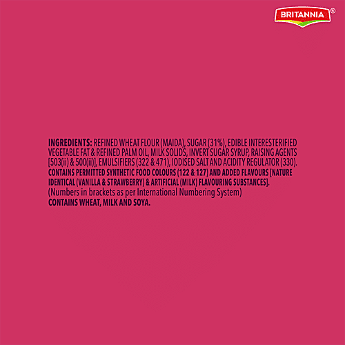 Britannia Treat - Strawberry Biscuits, 5x60 g Multipack 
